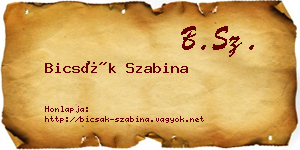 Bicsák Szabina névjegykártya